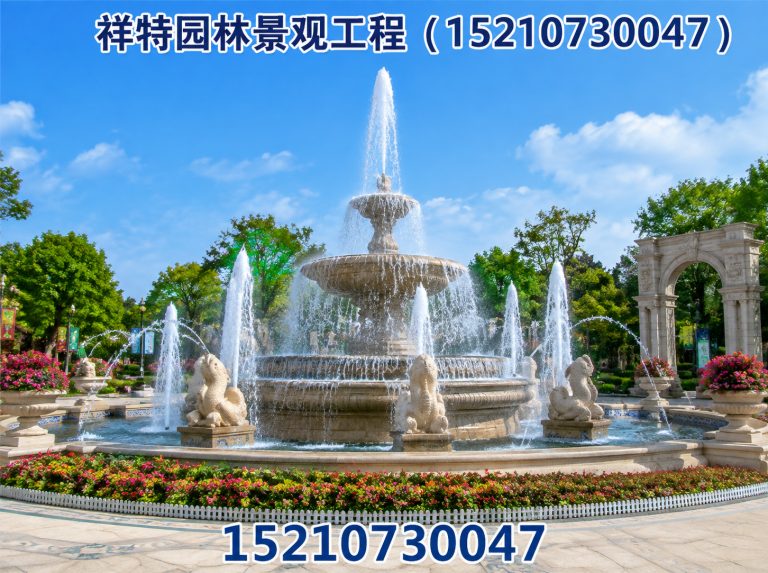莲池区人工湖喷泉展示图
